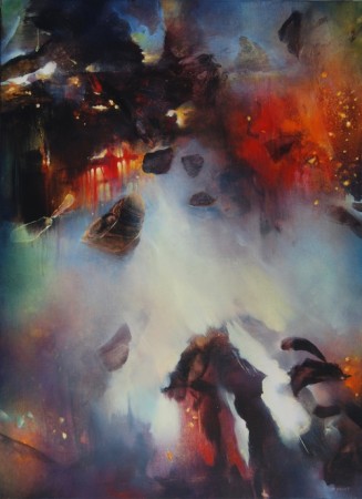 préparation au soir (acrylique sur toile 100 x 73 cm)